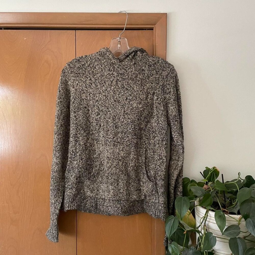 Capagallo brown/tan & black cozy knit hoodie